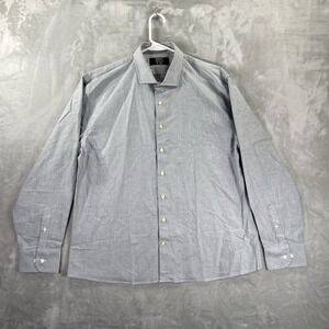 Under 510 Shirt men's XL Button Up Long Sleeve 100% Cotton Gray Solid Casual